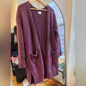 Old Navy Women's Burgundy Open Front Cardigan